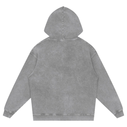 Lewis Webbed Heart Unisex Oversized Snow Wash Hoodie