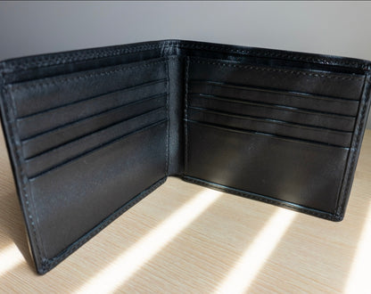 LEWIS Black Genuine Leather Mens Wallet